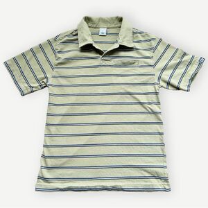 Old Navy Boys Green & Blue Striped Short Sleeve Cotton Polo Shirt. Tee. Large.